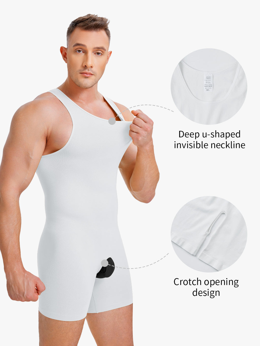 Seamless Comfort Crotch Opening  Full Body Shaper Bodysuit