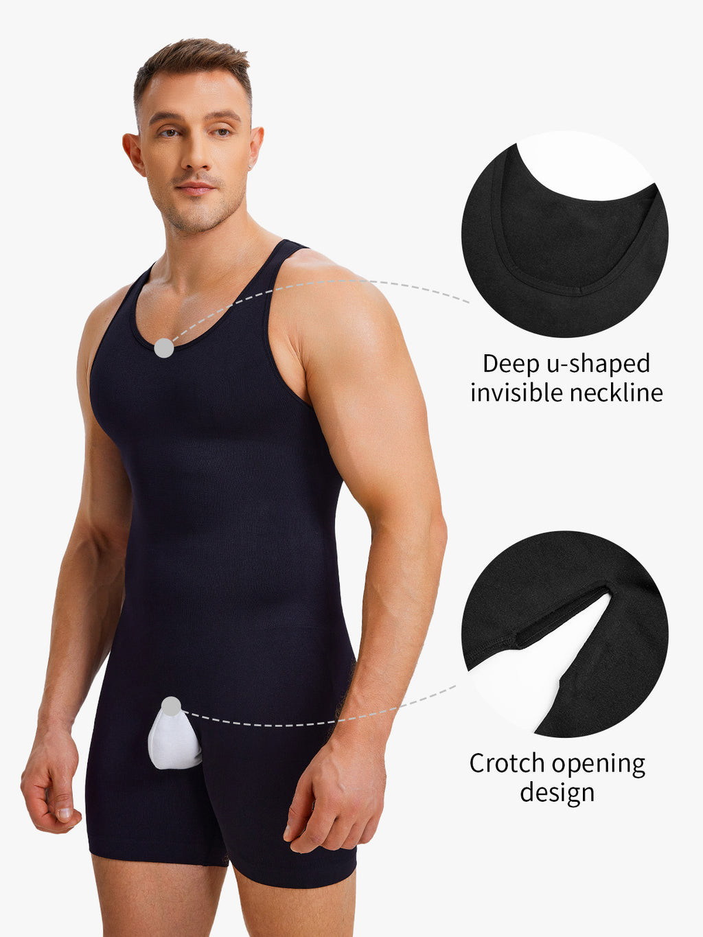 Seamless Comfort Crotch Opening  Full Body Shaper Bodysuit
