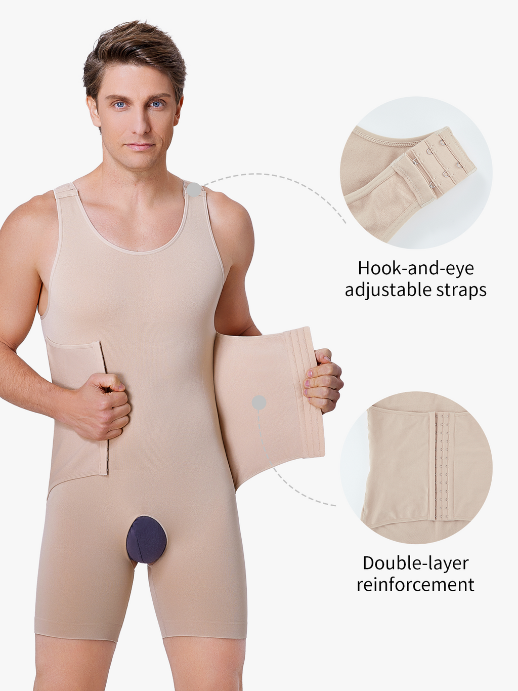 Men's Seamless Double Tummy Control Bodysuit