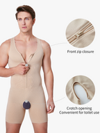 Men's Seamless Zipper Slimming Bodysuit