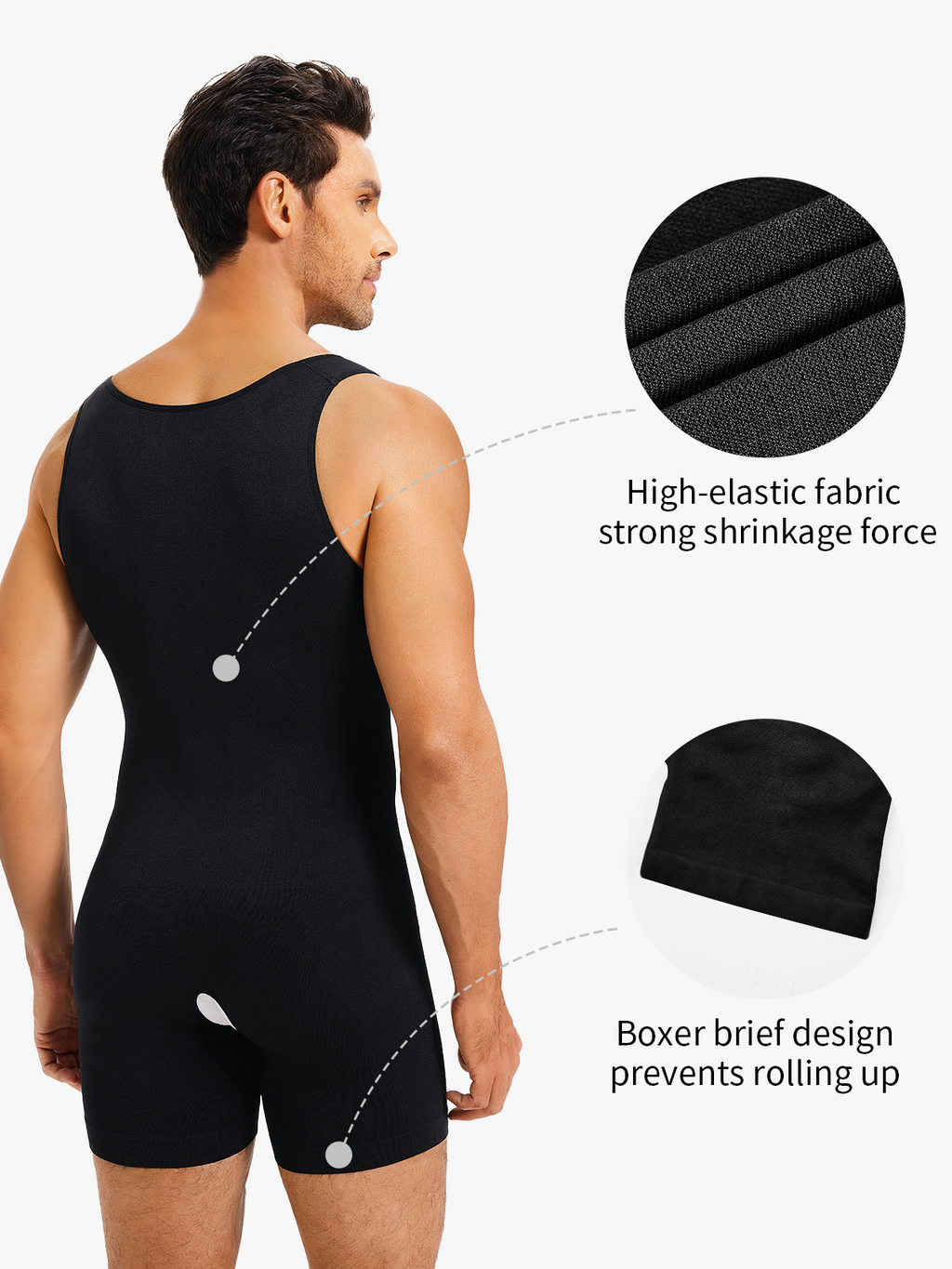 Men's Seamless Zipper Slimming Bodysuit