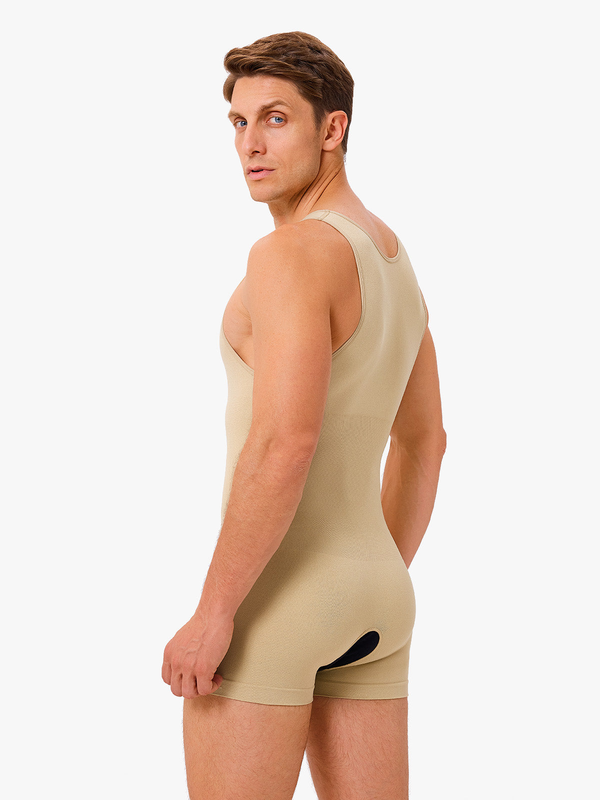 Men's Seamless Crotch Opening Bodysuit