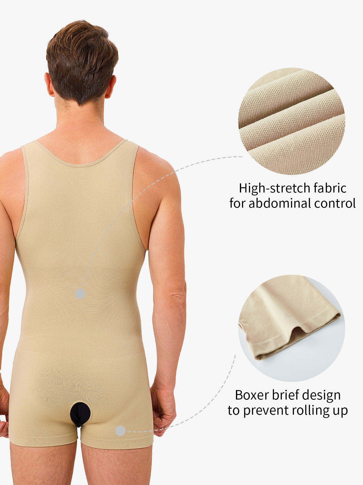 Men's Seamless Crotch Opening Bodysuit