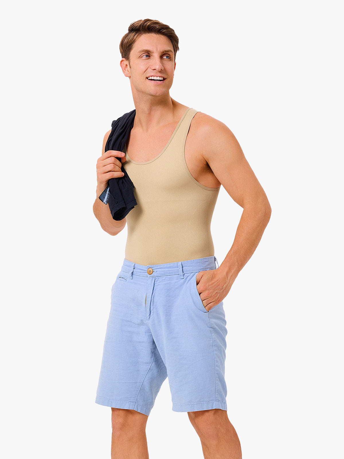 Men's Seamless Crotch Opening Bodysuit