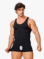Men's Seamless Crotch Opening Bodysuit