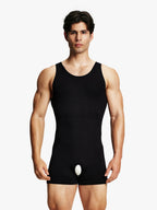 Men's Seamless Crotch Opening Bodysuit