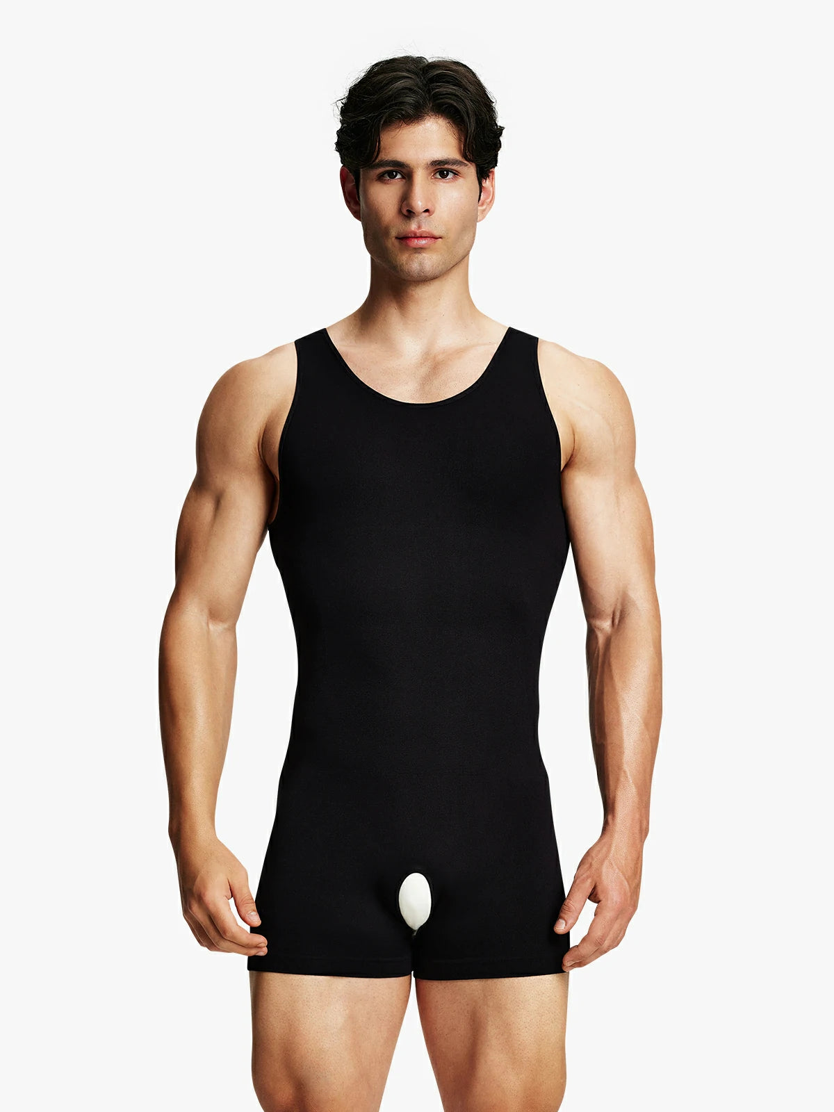 Men's Seamless Crotch Opening Bodysuit