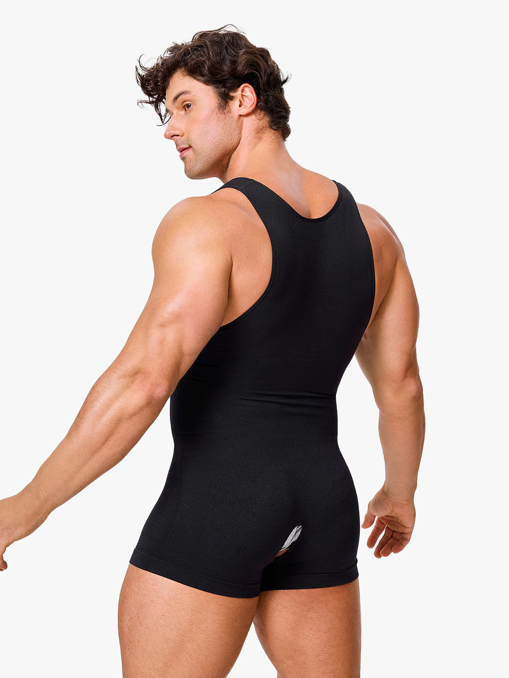 Men's Seamless Crotch Opening Bodysuit