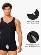 Men's Seamless Crotch Opening Bodysuit