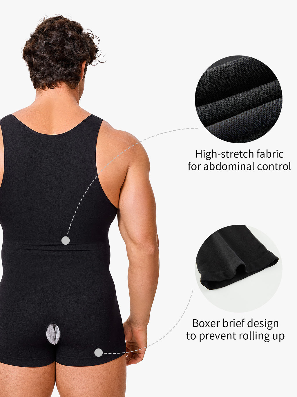 Men's Seamless Crotch Opening Bodysuit