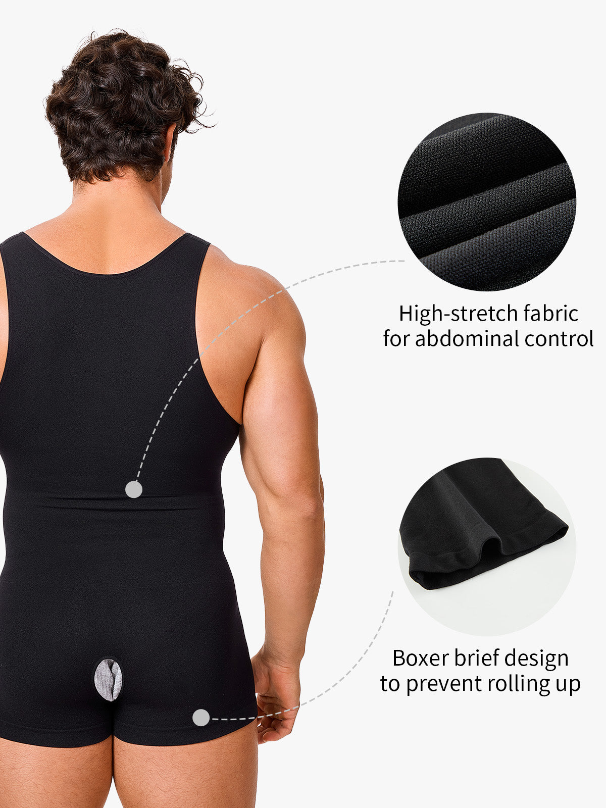 Men's Seamless Crotch Opening Bodysuit