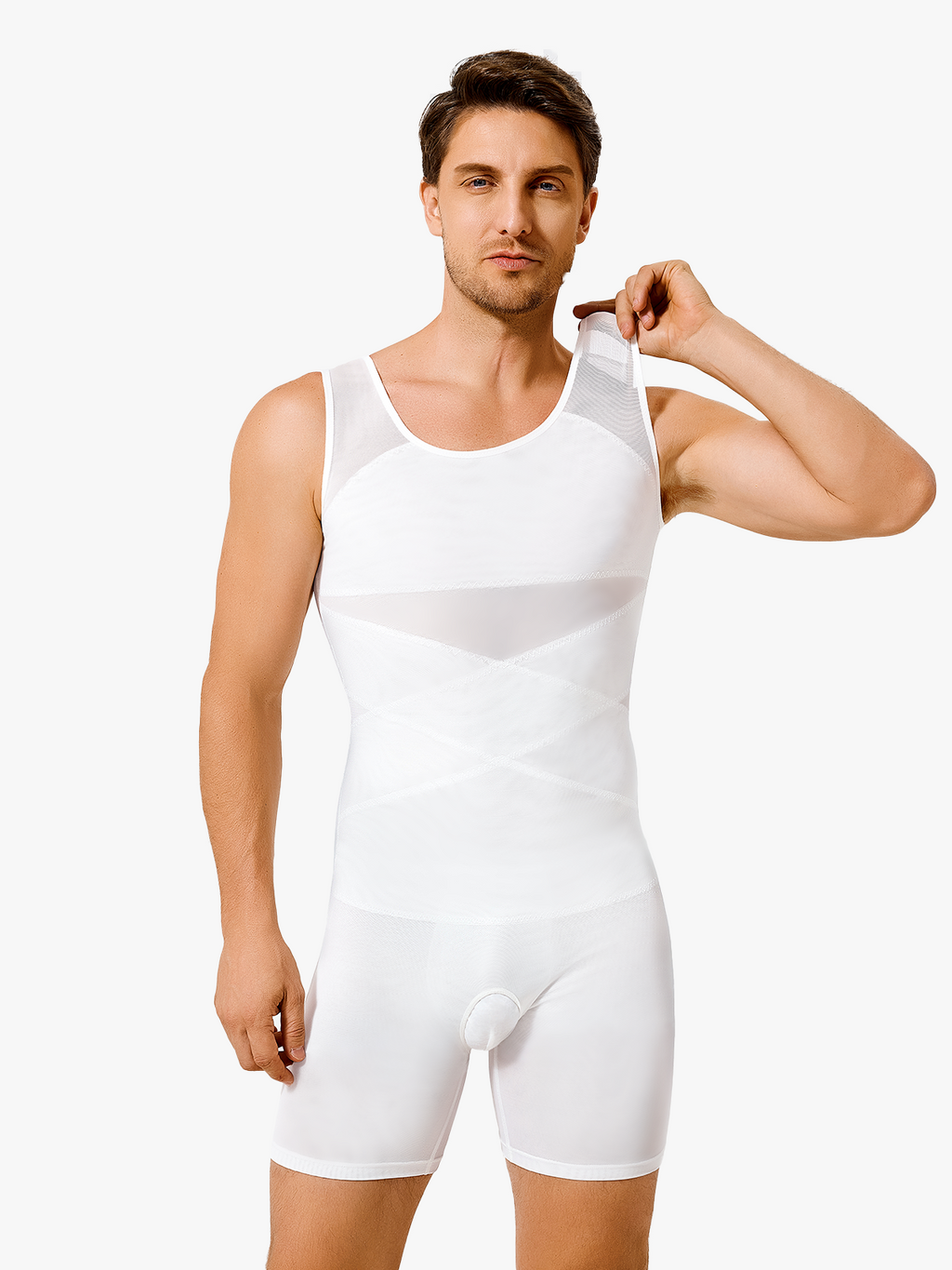 Men's Mesh Tummy Control Bodysuit