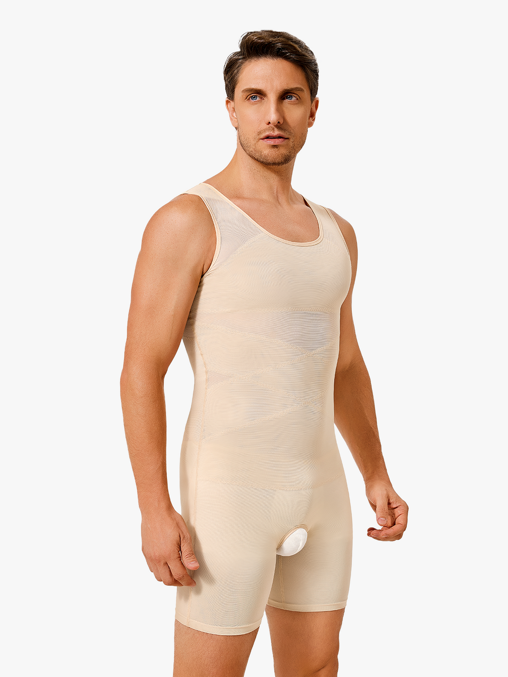 Men's Mesh Tummy Control Bodysuit