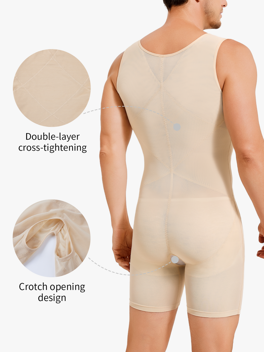 Men's Mesh Tummy Control Bodysuit