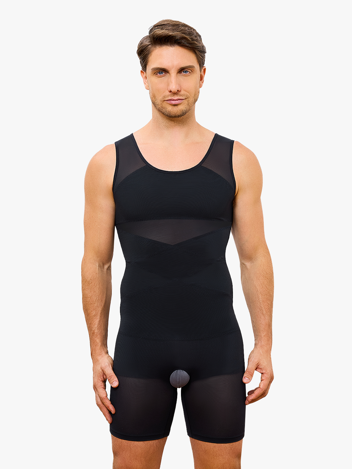 Men's Mesh Tummy Control Bodysuit