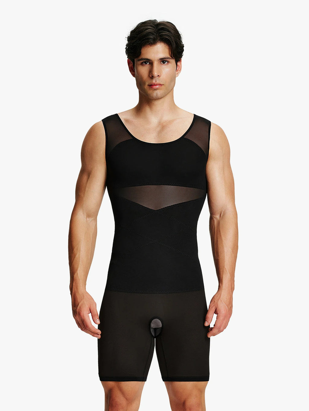 Men's Mesh Tummy Control Bodysuit