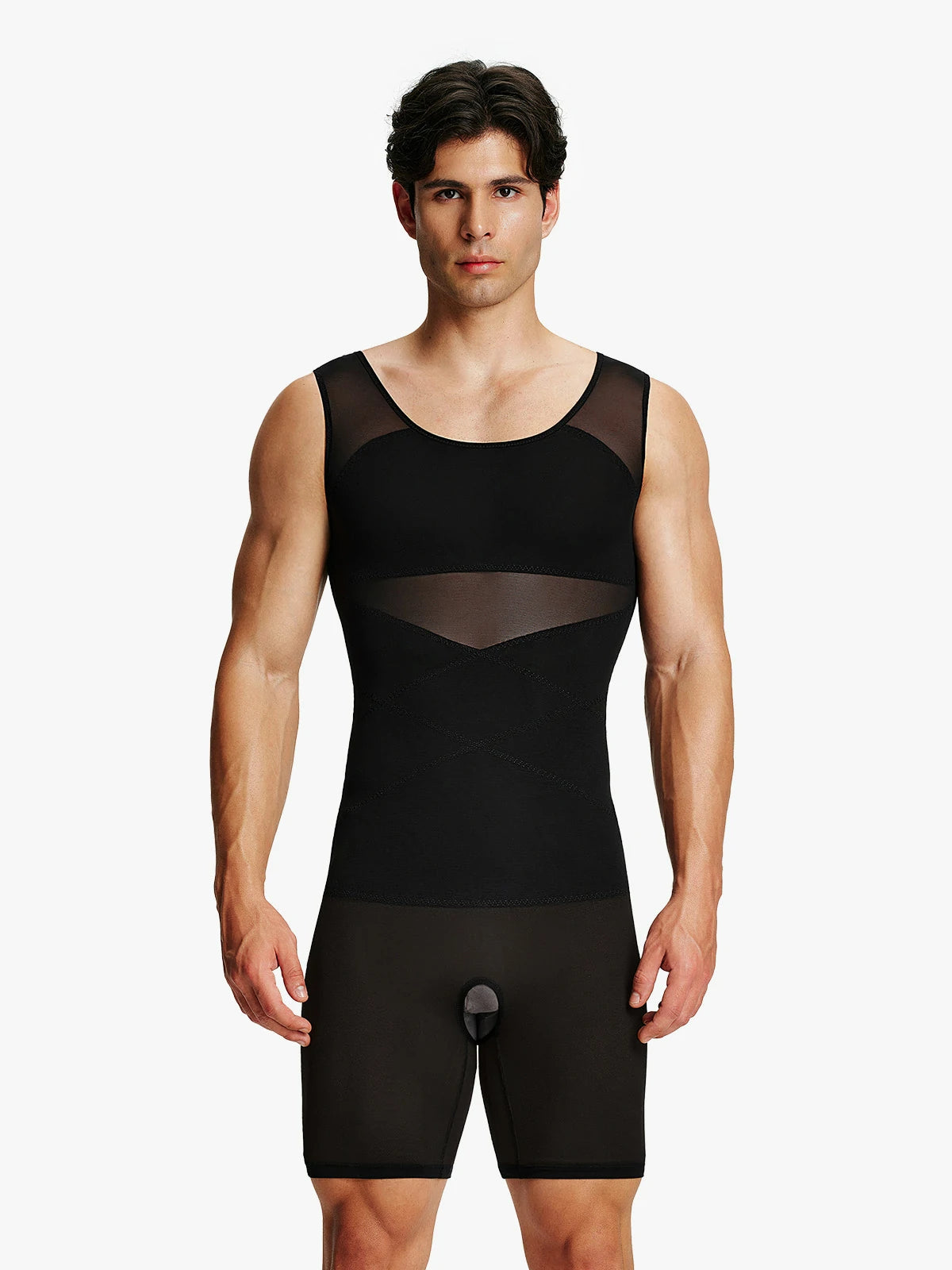 Men's Mesh Tummy Control Bodysuit Main image