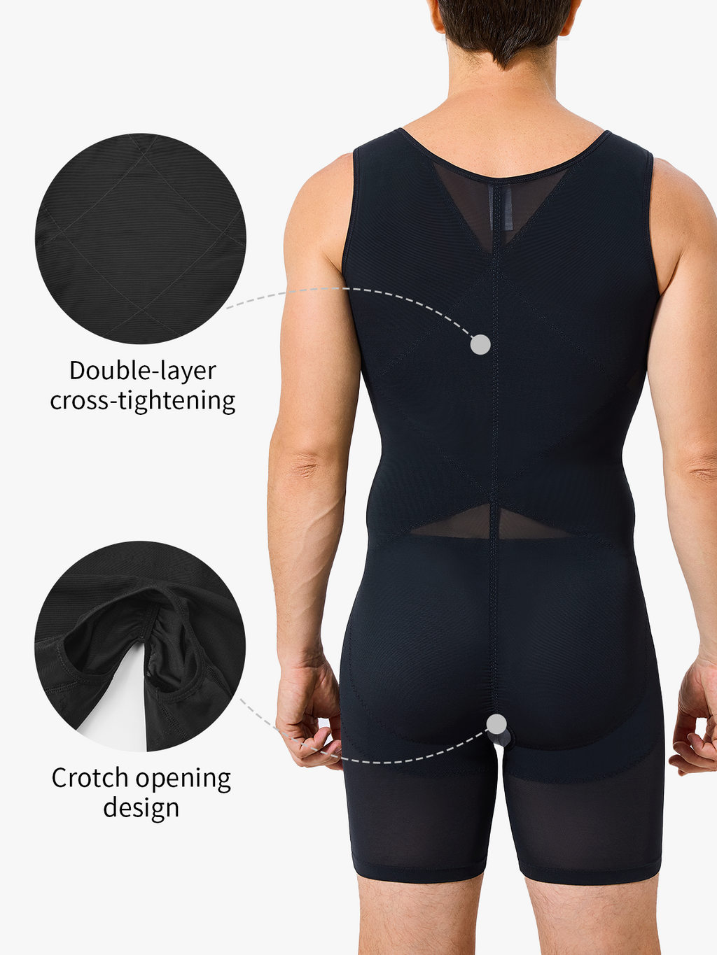 Men's Mesh Tummy Control Bodysuit