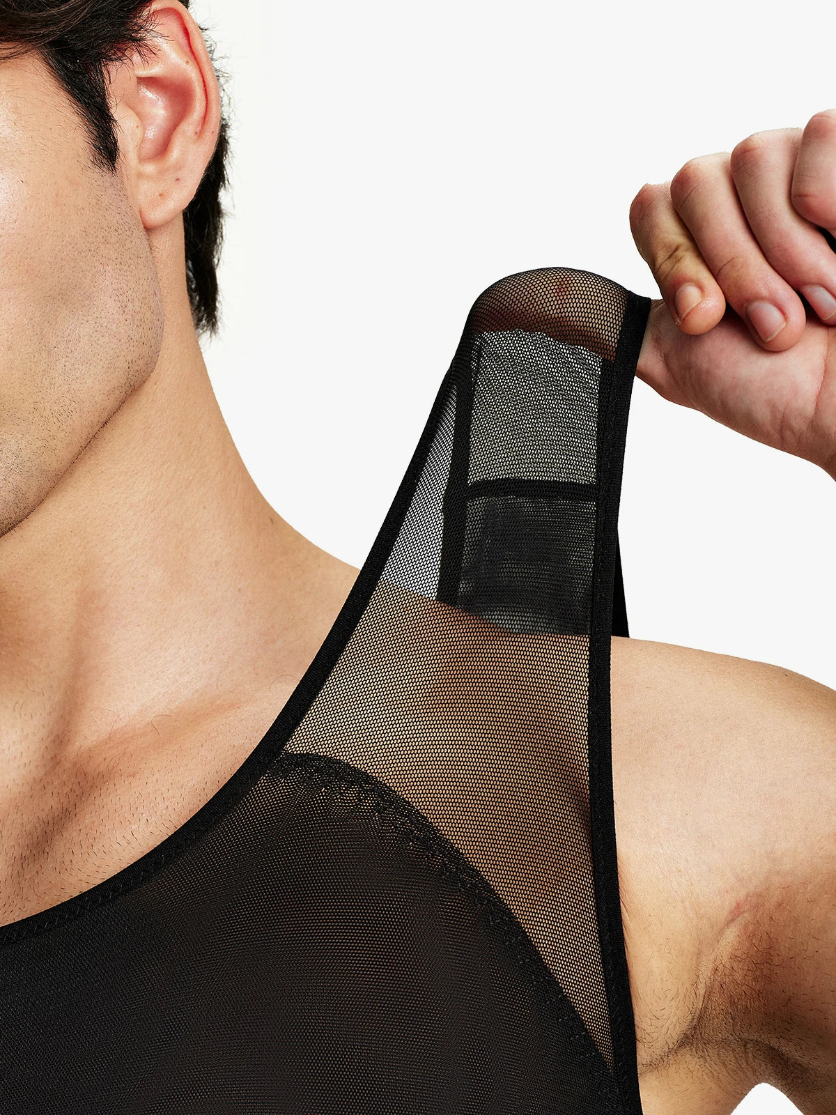 Men's Mesh Tummy Control Bodysuit