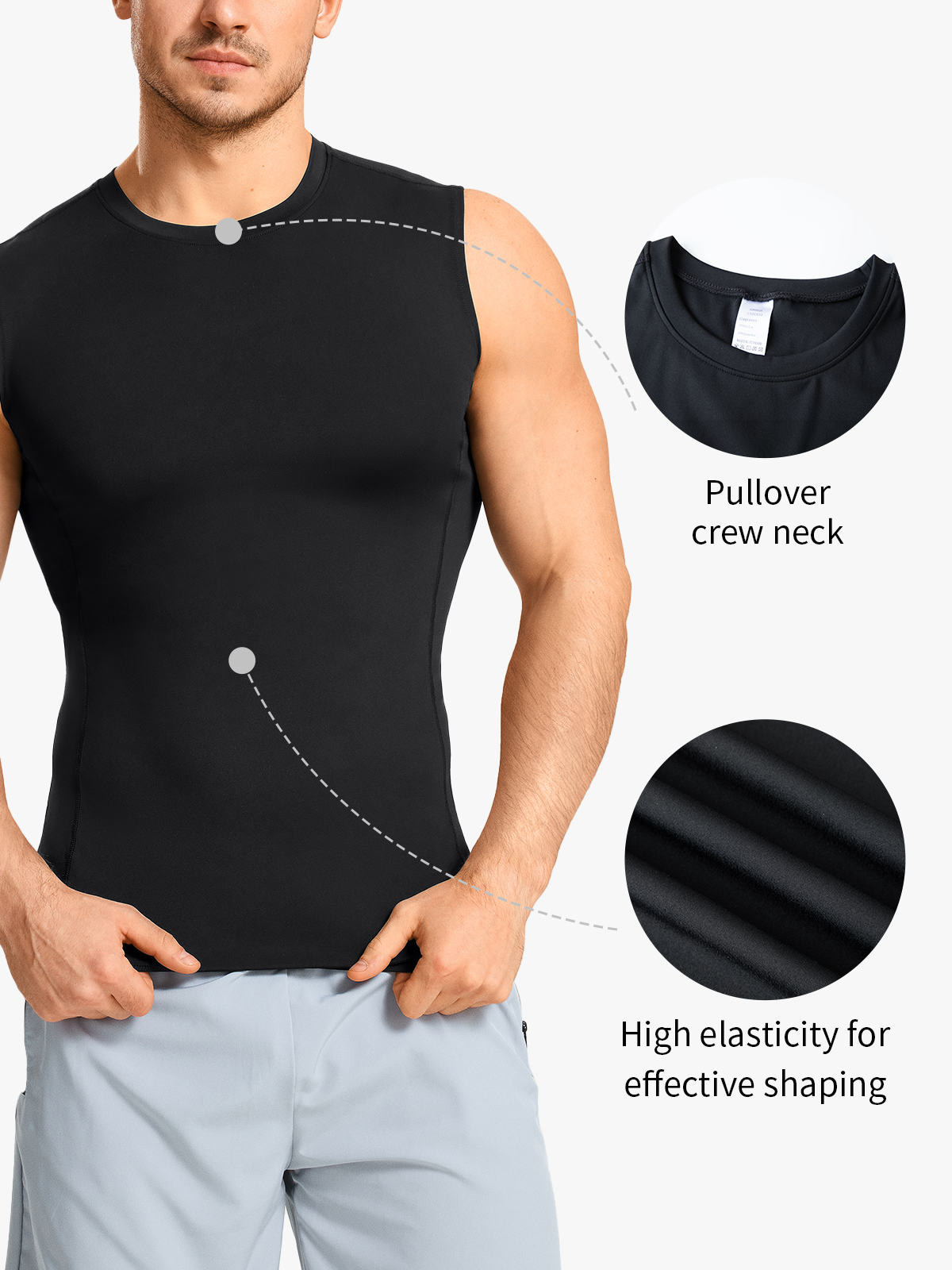 Men's Crew Neck Compression Tank Top