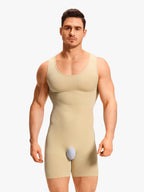 Men's Seamless U-Neck Mid-Thigh Bodysuit