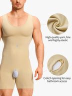 Men's Seamless U-Neck Mid-Thigh Bodysuit