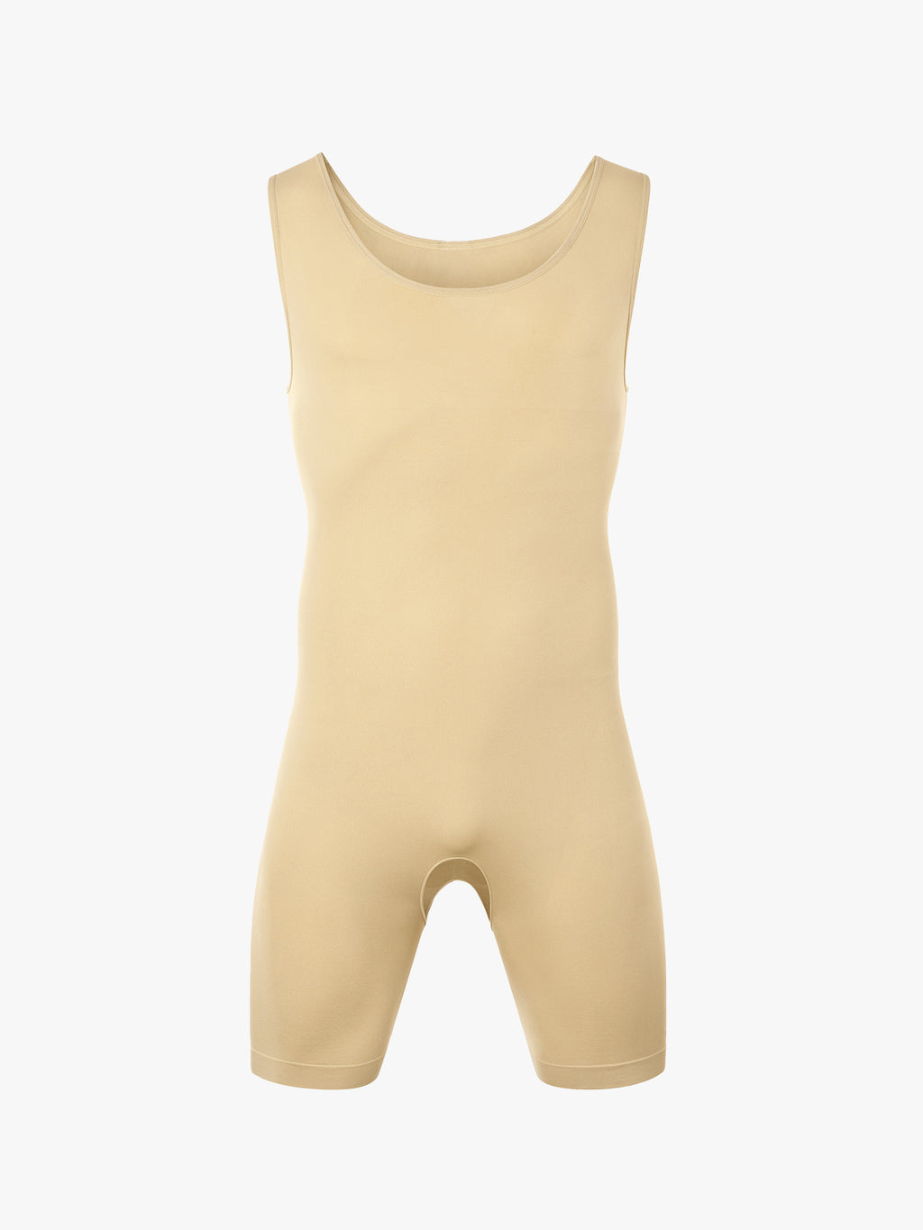 Men's Seamless U-Neck Mid-Thigh Bodysuit