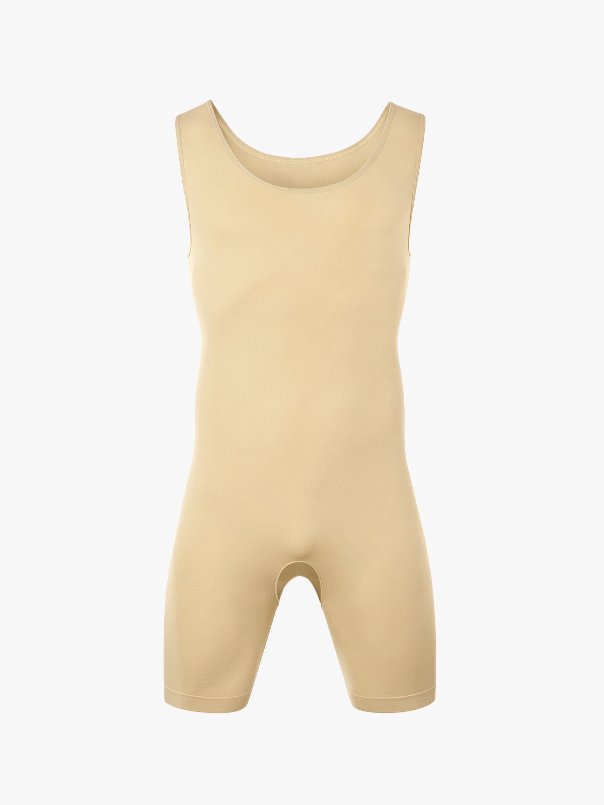 Men's Seamless U-Neck Mid-Thigh Bodysuit