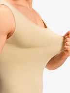 Men's Seamless U-Neck Mid-Thigh Bodysuit