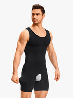 Men's Seamless U-Neck Mid-Thigh Bodysuit