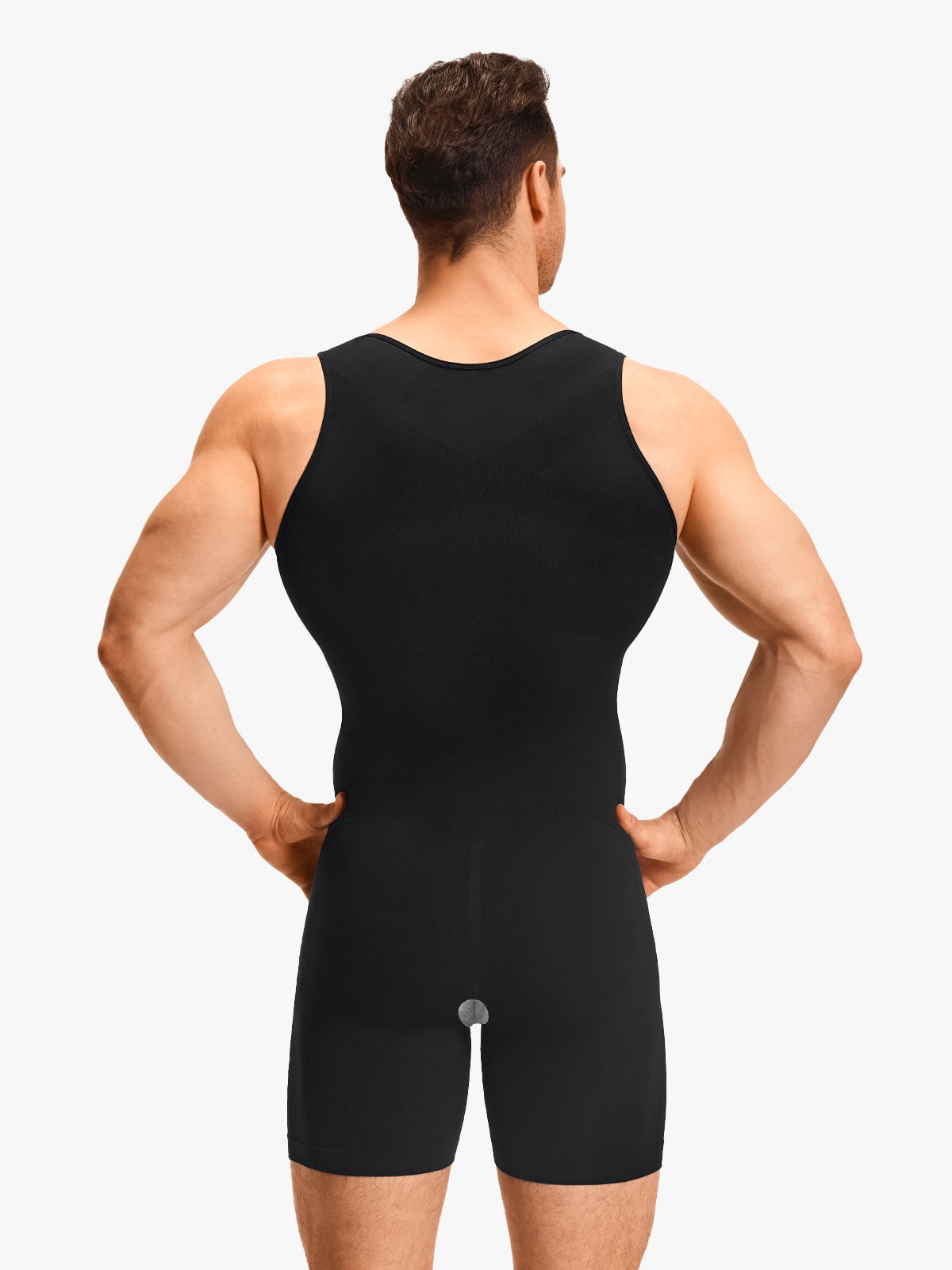 Men's Seamless U-Neck Mid-Thigh Bodysuit