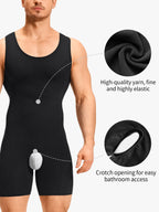 Men's Seamless U-Neck Mid-Thigh Bodysuit