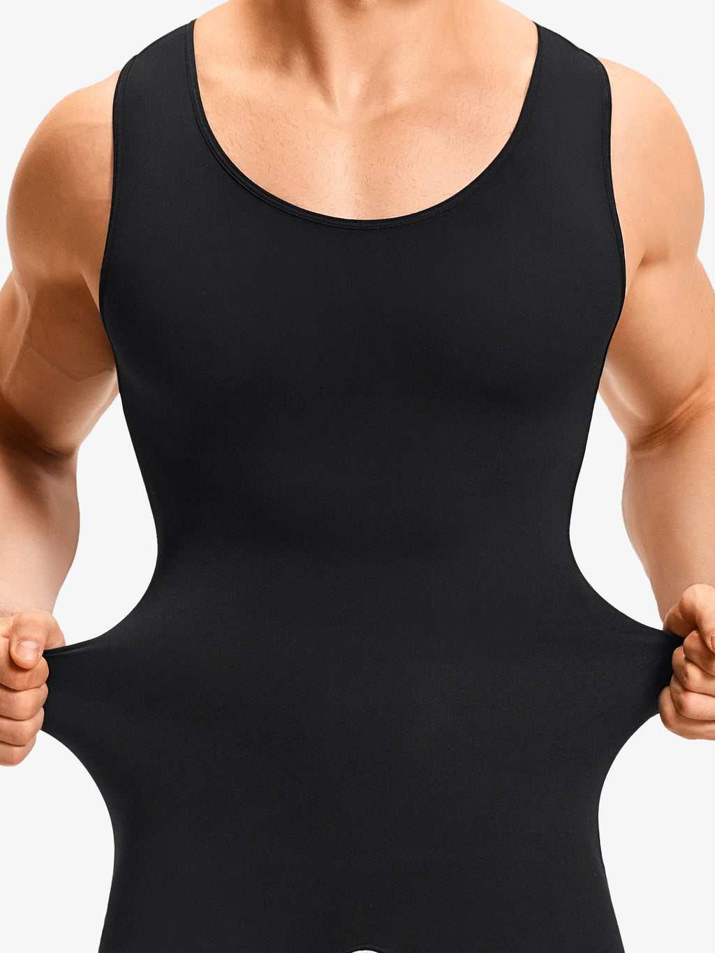 Men's Seamless U-Neck Mid-Thigh Bodysuit