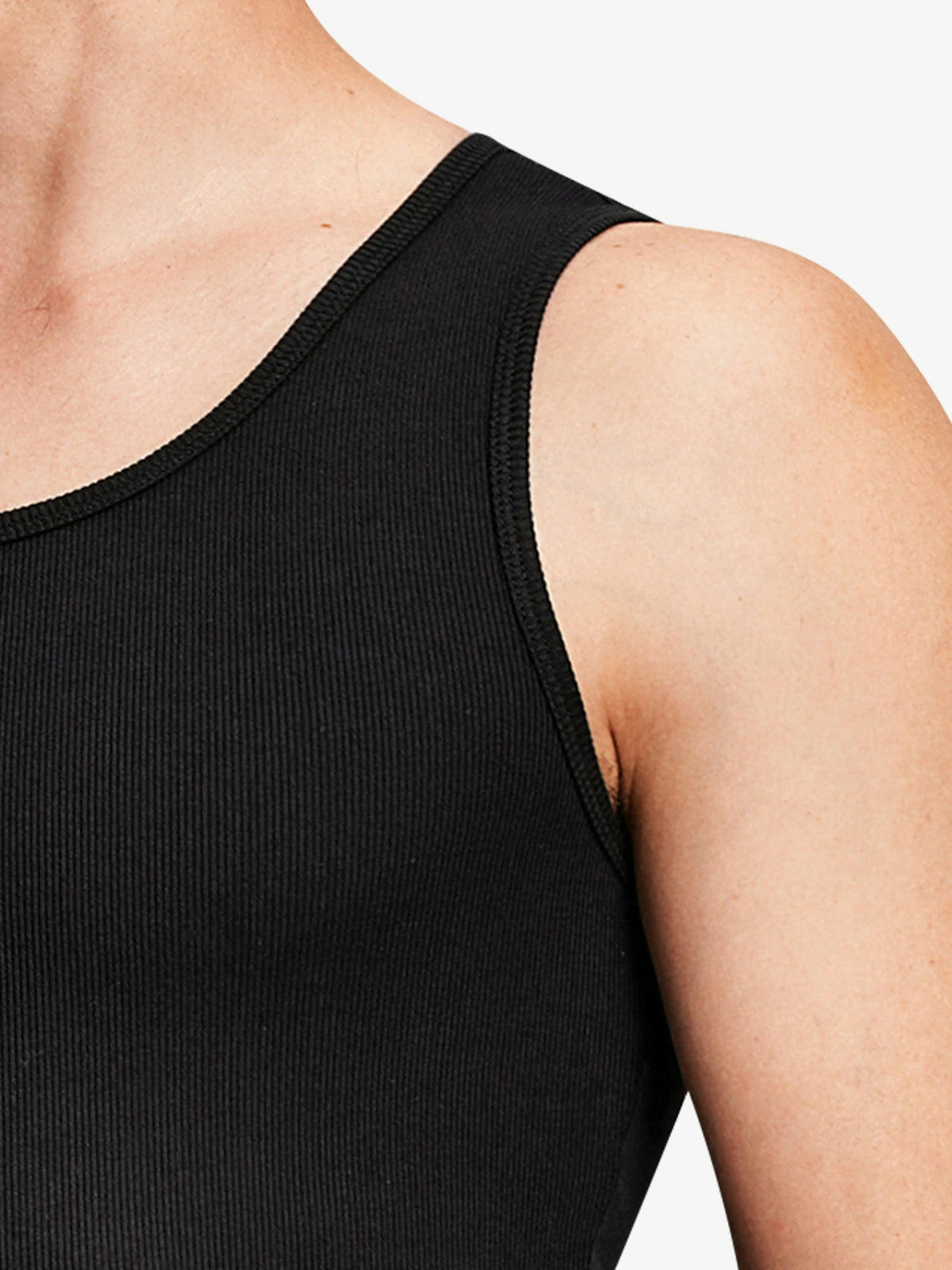 Ribbed Breathable Round Neck Tank Top