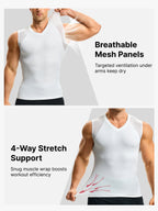 Men's Mesh Compression Tank Top Shirt Breathable Stretch Body Shaper Vest