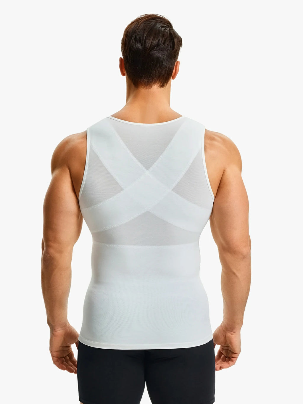 Men's Sleeveless Compression Shirt Tummy Control Mesh Tank Top Body Shaper Vest