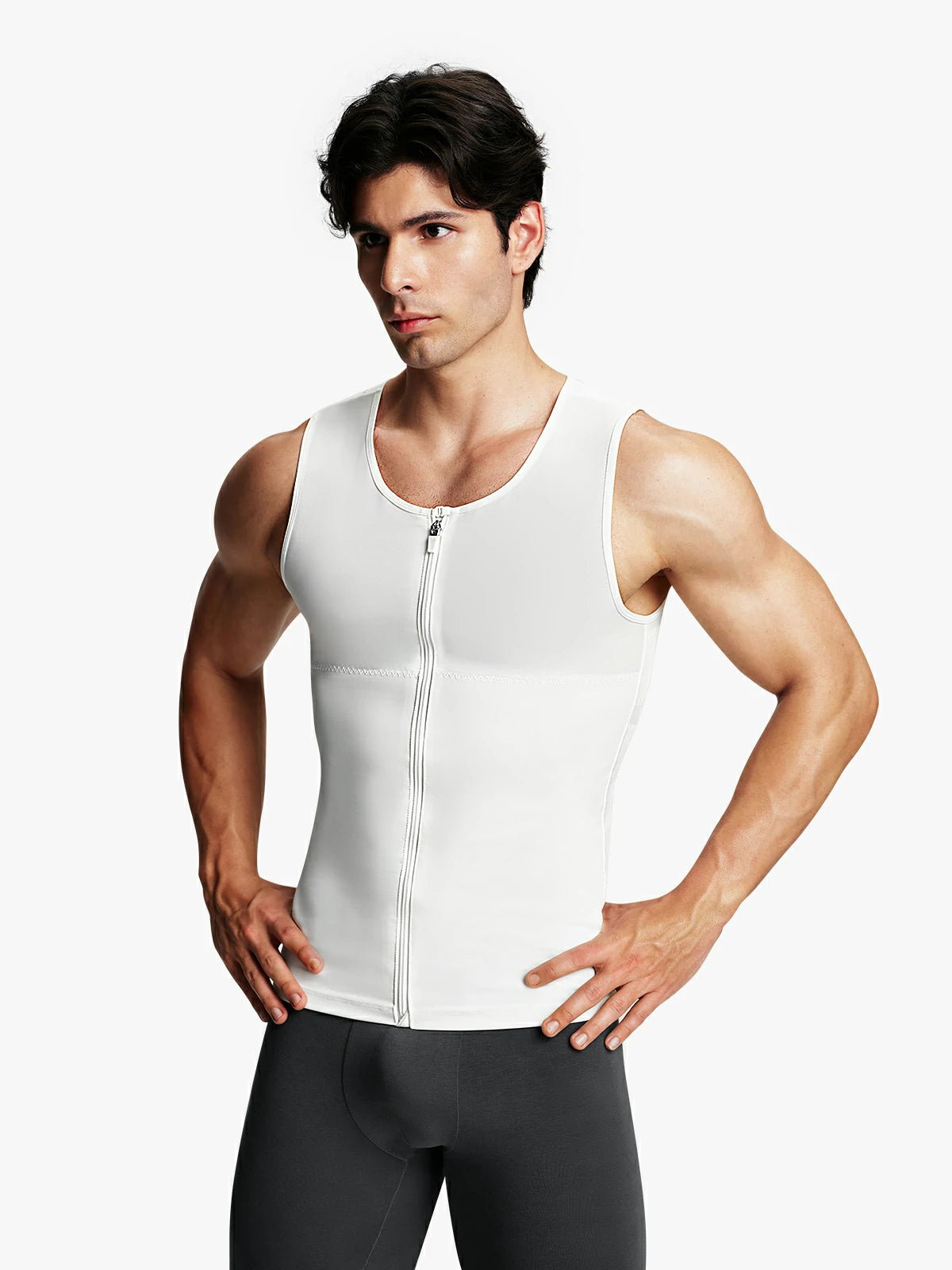 Mesh Zipper Compression Tank Top for Men