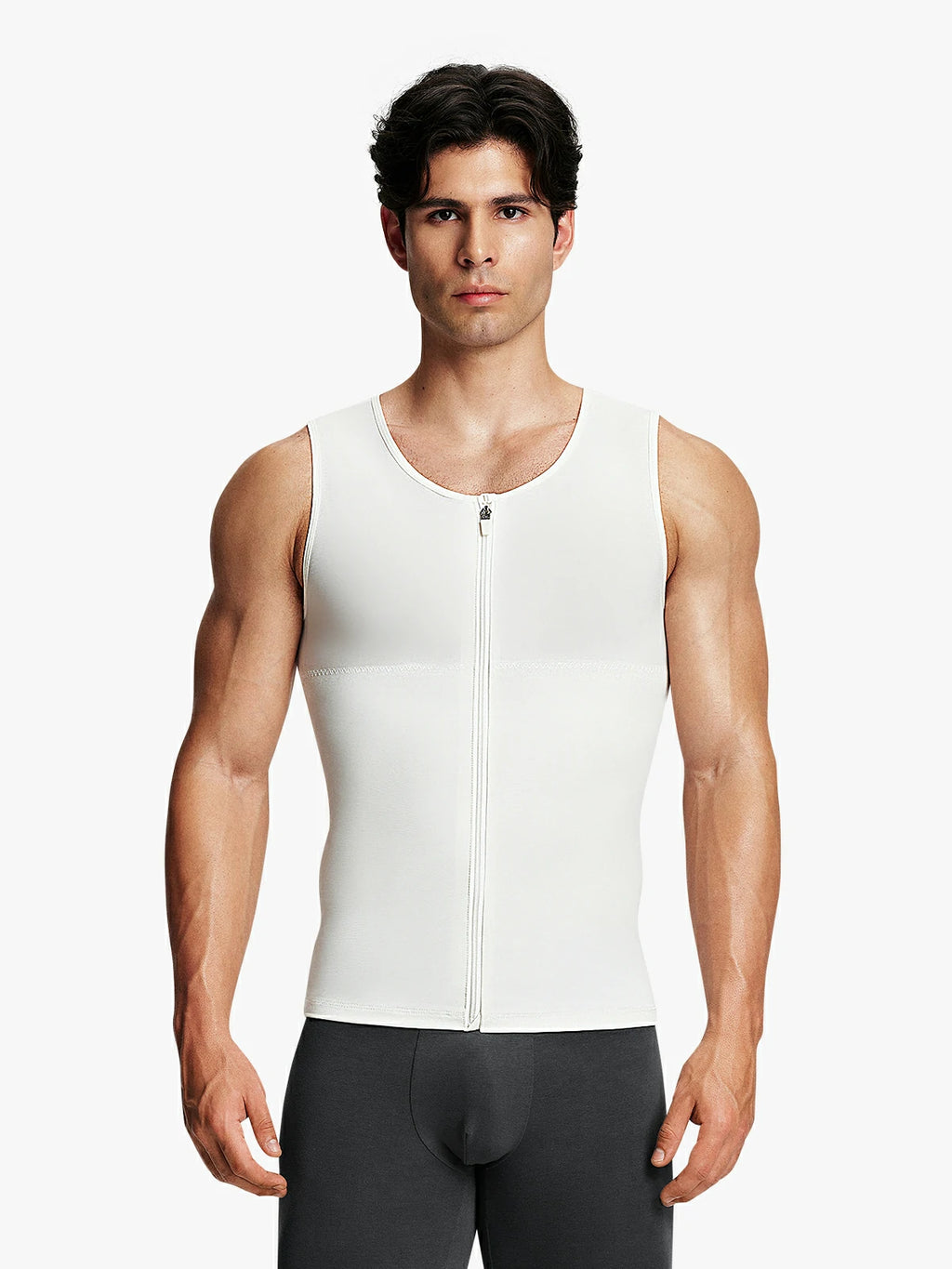 Mesh Zipper Compression Tank Top for Men