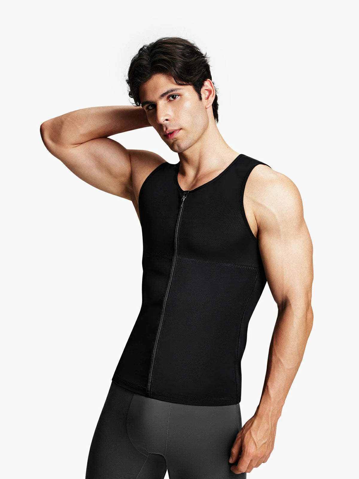 Mesh Zipper Compression Tank Top for Men
