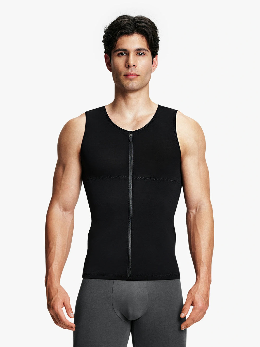 Mesh Zipper Compression Tank Top for Men