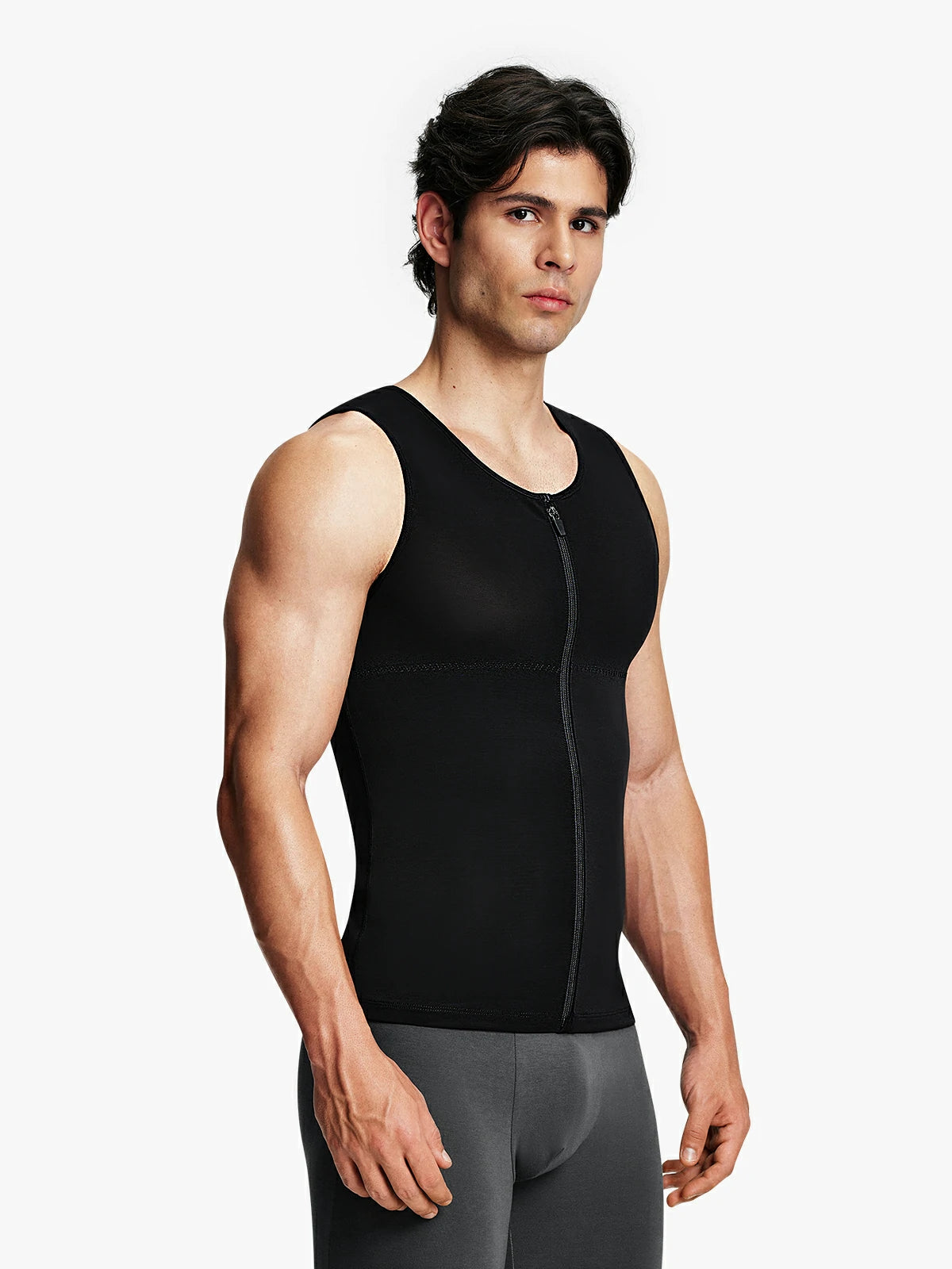 Mesh Zipper Compression Tank Top for Men