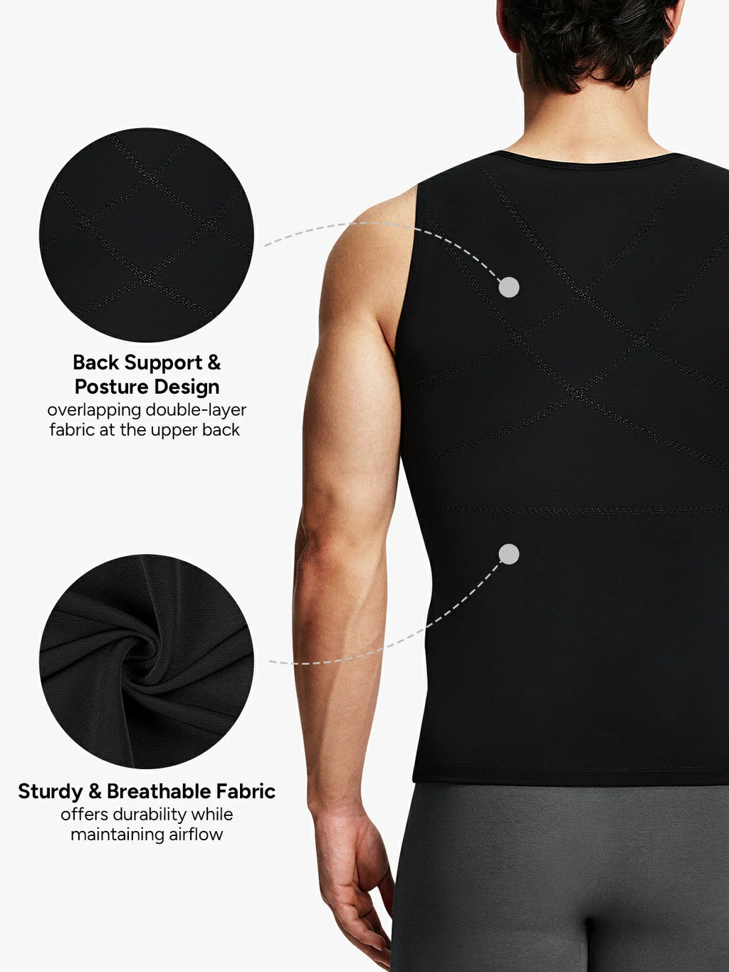 Mesh Zipper Compression Tank Top for Men