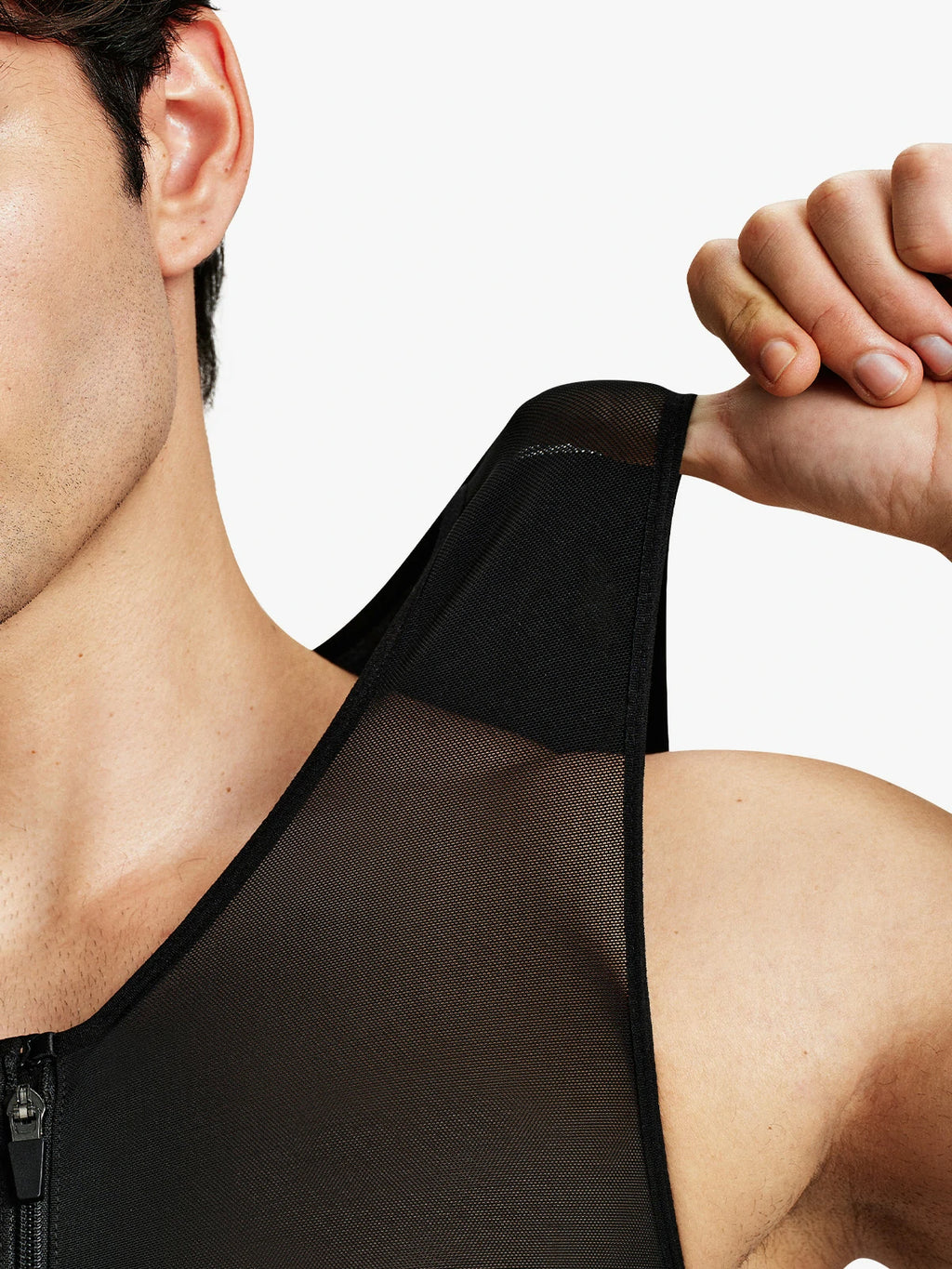 Mesh Zipper Compression Tank Top for Men
