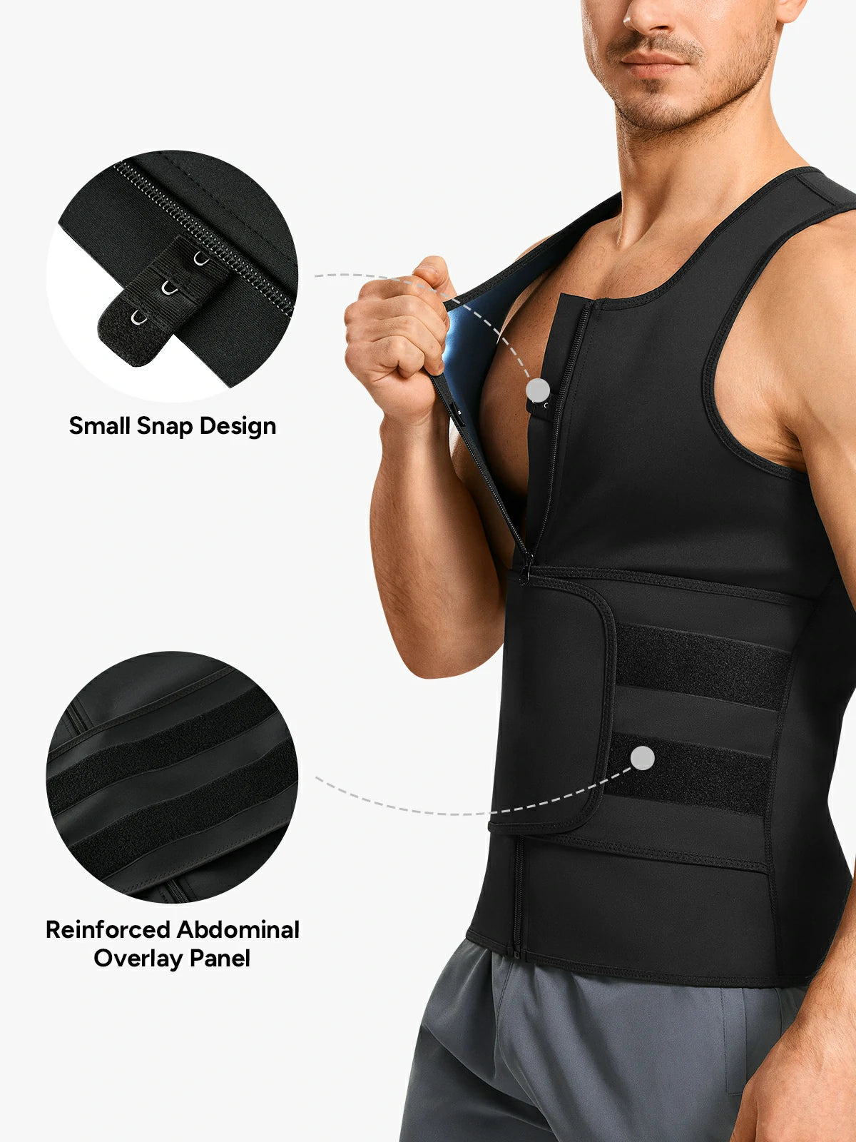 Men’s Zipper Sweat-Boosting Sauna Vest
