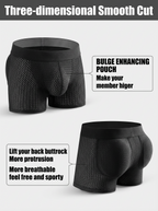 Mid-Waist Mesh Boxers Panties With Removable Butt Pads For Men