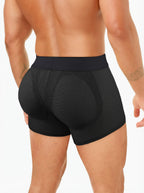 Mid-Waist Mesh Boxers Panties With Removable Butt Pads For Men