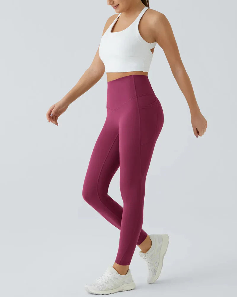 High Waisted Butt Lifting Tummy Control Side Pocket Shaping Training Leggings