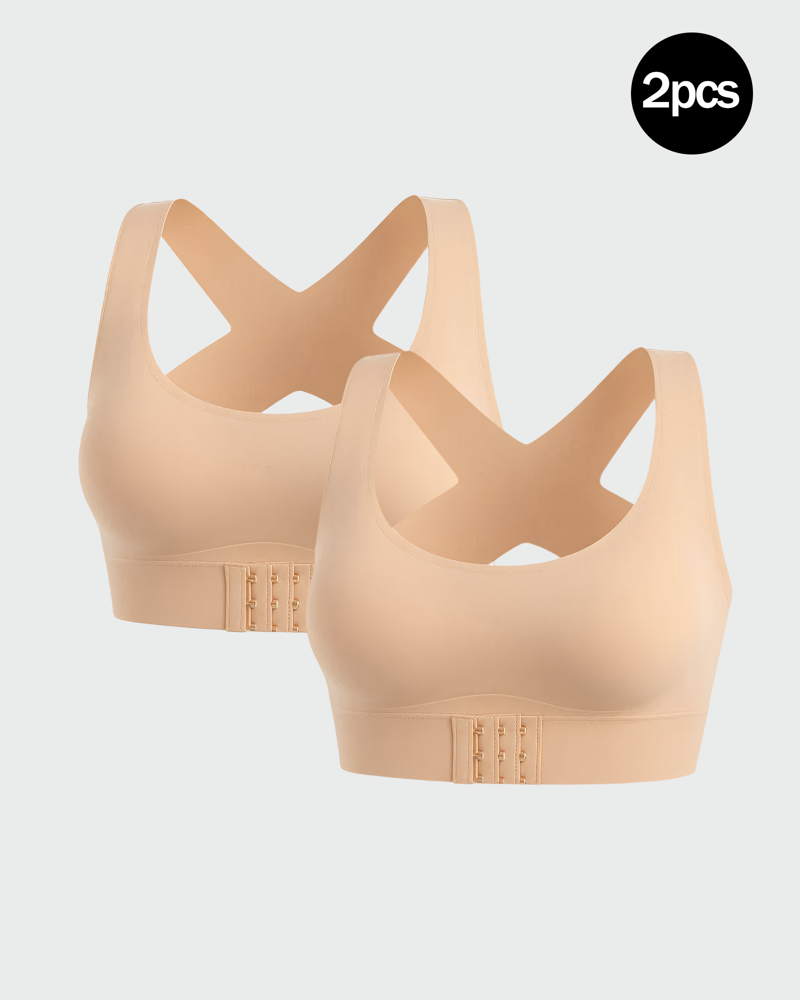 Wireless Cross-Back Posture Bra with Front Closure（2pcs）