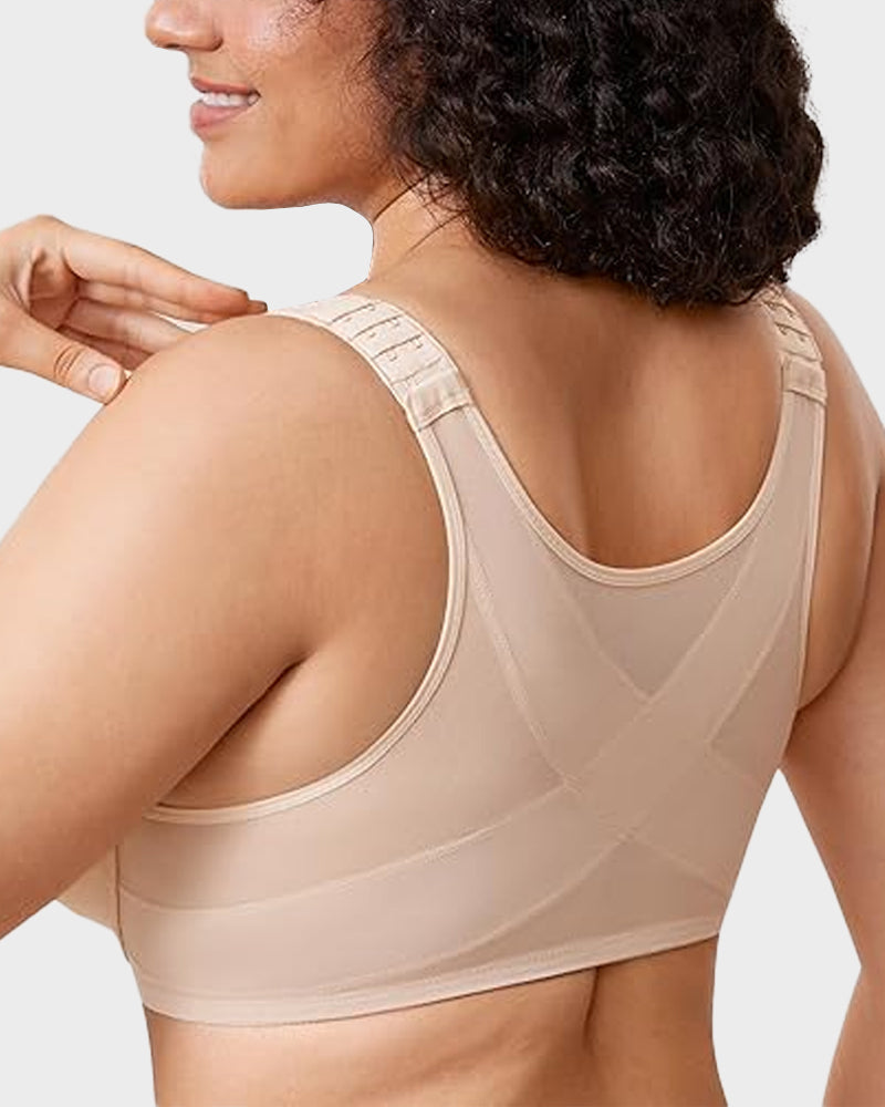 Front Closure Underwire Unlined Back Support Plunge Bra Secondary image