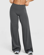High Waist Stretch Casual Soft Straight Leg Bottoms